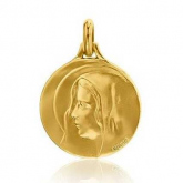 Mdaille Vierge au voile Augis patine main