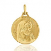 Mdaille Vierge Priante Augis patine main