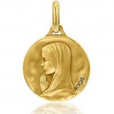 Mdaille Vierge Priante Augis patine main
