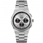 Cluse Vigoureux Chrono Steel Black and Silver, Silver Colour 