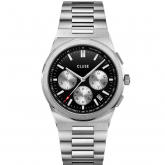 Cluse Vigoureux Chrono Steel Silver and Black, Silver Colour 