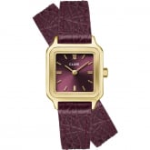 Montre Cluse Gracieuse Petite Watch Double Crocodile Leather - Wine - Golld Colour - Autre version