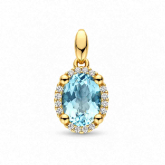 Pendentif Aigue marine et Diamants - Pour compl&eacute;ter