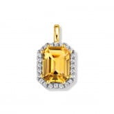 Pendentif Citrine et Diamants - Autre version
