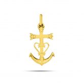 Pendentif croix camarguaise en or jaune