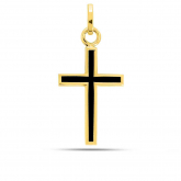 Pendentif Croix noir laqu