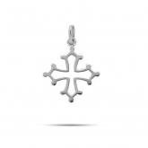 Pendentif croix occitane en or blanc