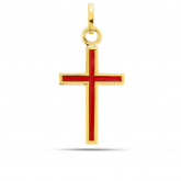 Pendentif Croix rouge laqu
