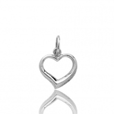 Pendentif or blanc coeur
