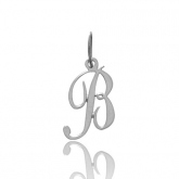 Pendentif or Blanc Initiale B
