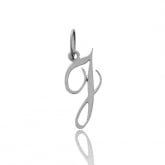 Pendentif or Blanc Initiale J