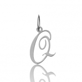 Pendentif or Blanc Initiale Q