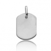Pendentif or blanc rectangulaire