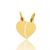 Pendentif or jaune coeur avec double blire
