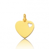 Pendentif or jaune coeur