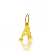 Pendentif or Jaune et diamant 0,01ct Initiale A
