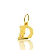 Pendentif or Jaune et diamant 0,01ct Initiale D