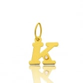 Pendentif or Jaune et diamant 0,01ct Initiale K