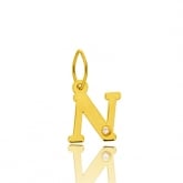 Pendentif or Jaune et diamant 0,01ct Initiale N