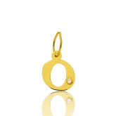 Pendentif or Jaune et diamant 0,01ct Initiale O