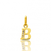Pendentif or Jaune et Oxyde de Zirconium Initiale B
