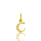 Pendentif or Jaune et Oxyde de Zirconium Initiale C