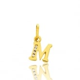 Pendentif or Jaune et Oxyde de Zirconium Initiale M