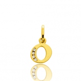 Pendentif or Jaune et Oxyde de Zirconium Initiale O