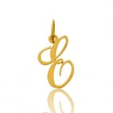 Pendentif or jaune Initiale E