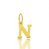 Pendentif or Jaune Initiale N