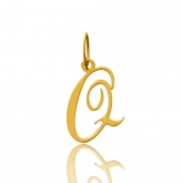 Pendentif or Jaune Initiale Q