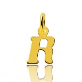 Pendentif or Jaune Initiale R