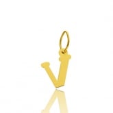 Pendentif or Jaune Initiale V