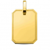 Pendentif or jaune plaque octogonale - Autre version