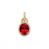Pendentif Rhodolite et diamants - Autre version