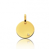 Pendentif rond or jaune et diamant