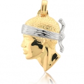Pendentif tte de Maure deux ors