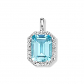 Pendentif Topaze Sky Blue et Diamants - Autre version