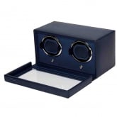 Remontoir Montre Wolf 1834 - Cub Double Watch Winder with Cover- Bleu Navy - Autre version