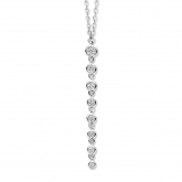 Collier Argent pendant serti d'oxyde de zirconium - Naiomy