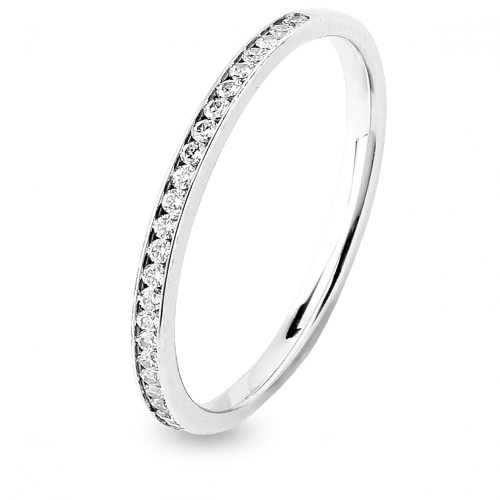 Alliance Pour Femme T54 - Plaqué Or Laminé 18K - Sertie De Diamants CZ 3mm - Carat 1.76-2ct - Neuf étiquettes