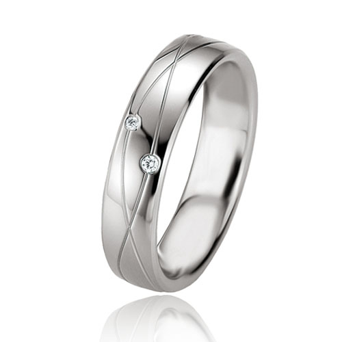 Alliance argent diamant