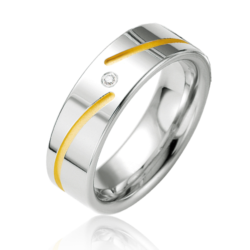 Alliance argent diamant