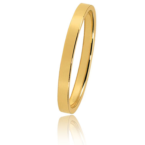 Alliance Bonheur en or jaune large de 2 mm