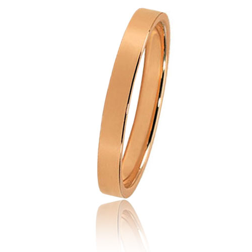 Alliance Bonheur en or rose large de 3 mm