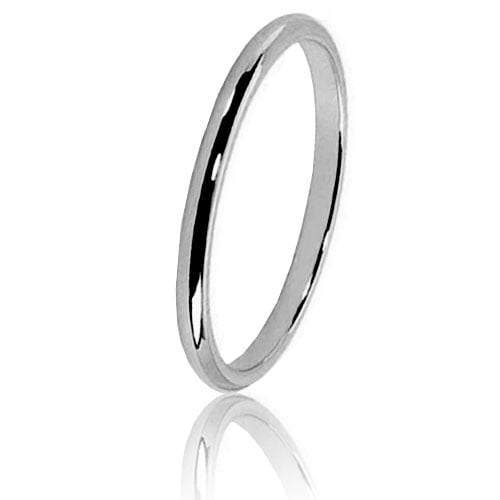 Alliance Demi Jonc en or blanc large de 1.5 mm