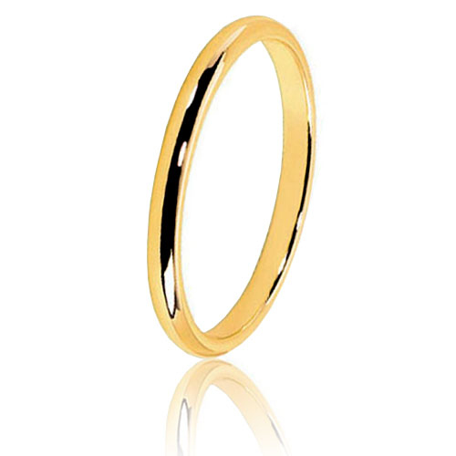 Alliance Demi Jonc en or jaune large de 2 mm