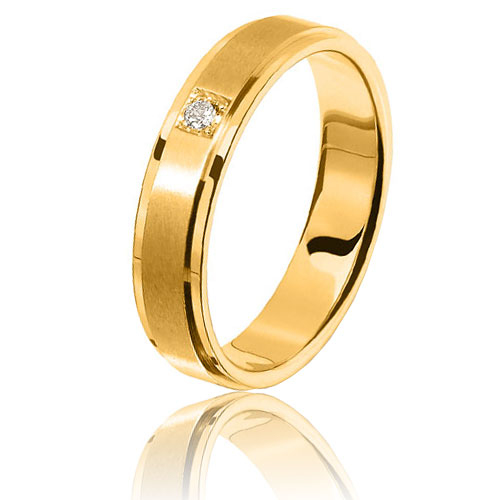 Alliance diamant Sanremo 0.05ct en or jaune