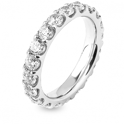 Alliance diamant tour complet platine serti griffes