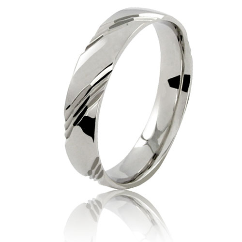 Alliance en platine Chartres de 4 mm